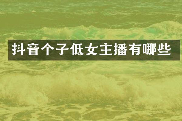 抖音个子低女主播有哪些