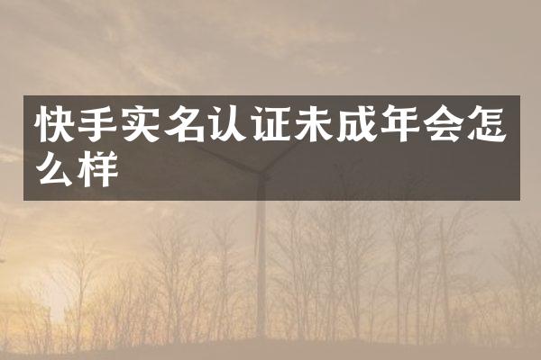 快手实名认证未成年会怎么样