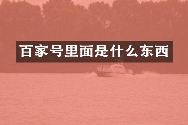百家号里面是什么东西