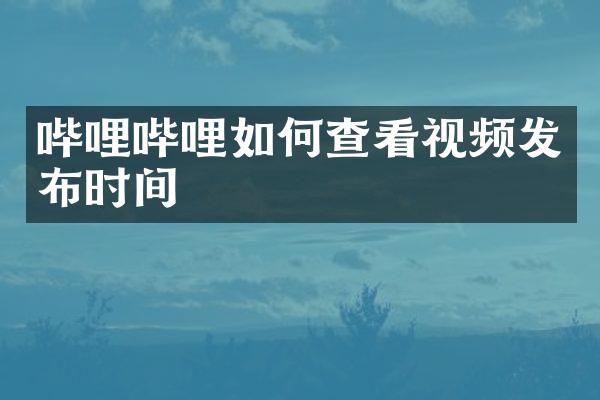 哔哩哔哩如何查看视频发布时间