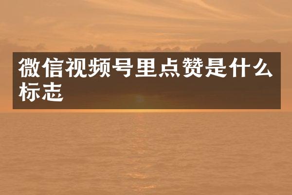 微信视频号里点赞是什么标志