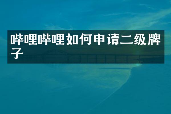 哔哩哔哩如何申请二级牌子