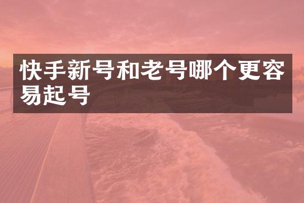 快手新号和老号哪个更容易起号