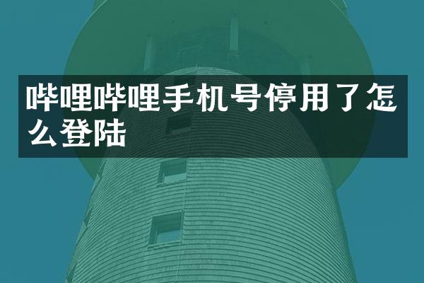 哔哩哔哩手机号停用了怎么登陆