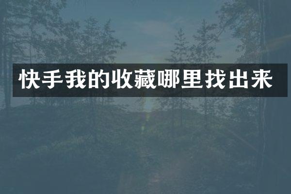 快手我的收藏哪里找出来