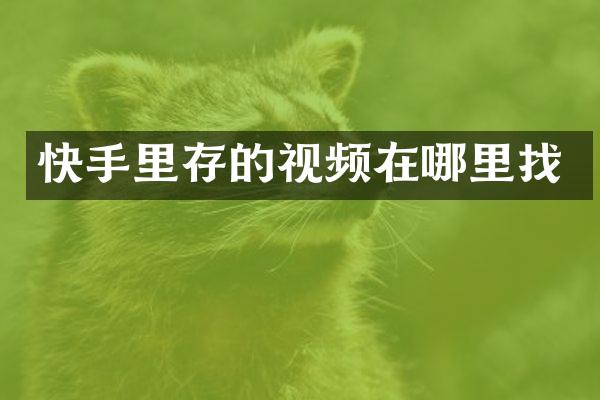 快手里存的视频在哪里找