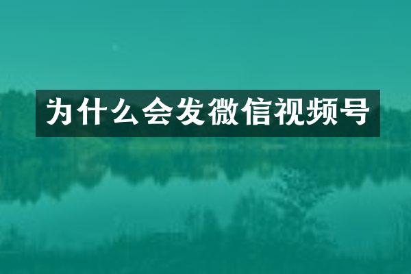 为什么会发微信视频号