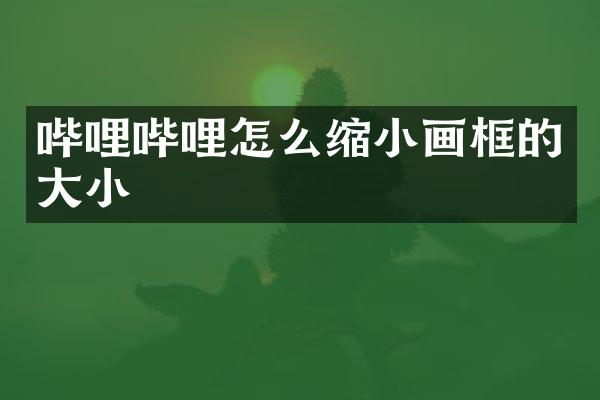 哔哩哔哩怎么缩小画框的大小