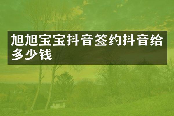 旭旭宝宝抖音签约抖音给多少钱
