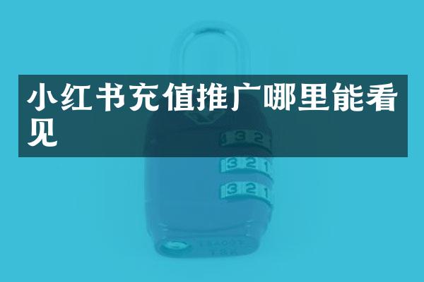 小红书充值推广哪里能看见