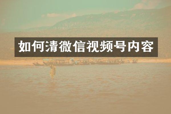 如何清微信视频号内容