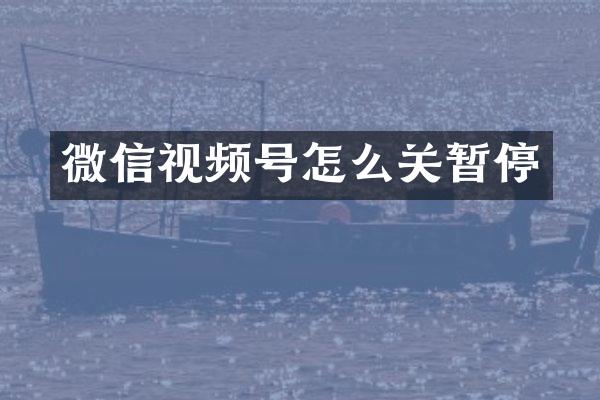 微信视频号怎么关暂停