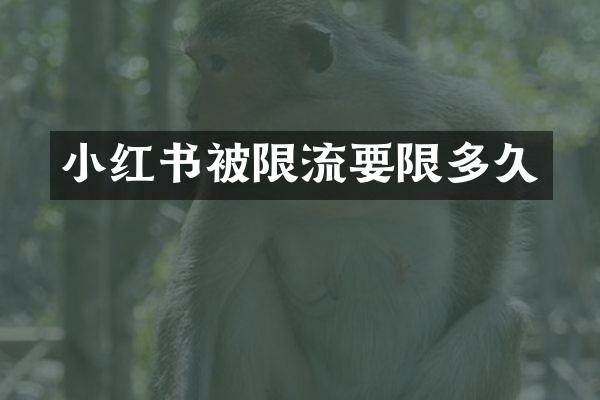 小红书被限流要限多久