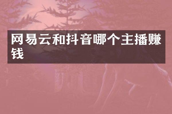 网易云和抖音哪个主播赚钱