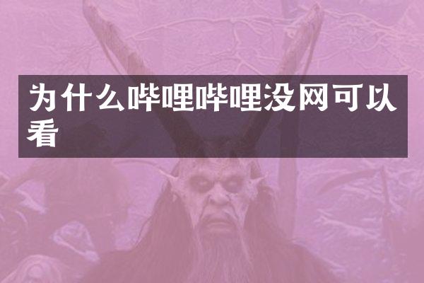 为什么哔哩哔哩没网可以看