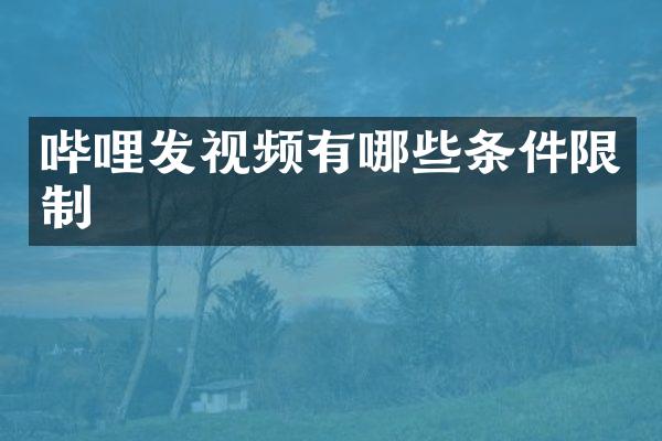 哔哩发视频有哪些条件限制