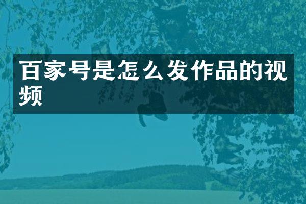 百家号是怎么发作品的视频