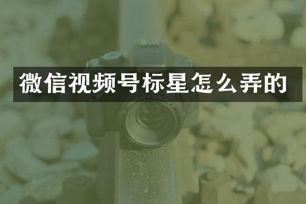 微信视频号标星怎么弄的