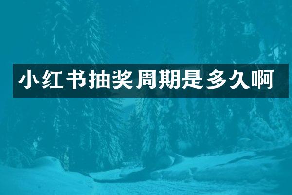 小红书抽奖周期是多久啊