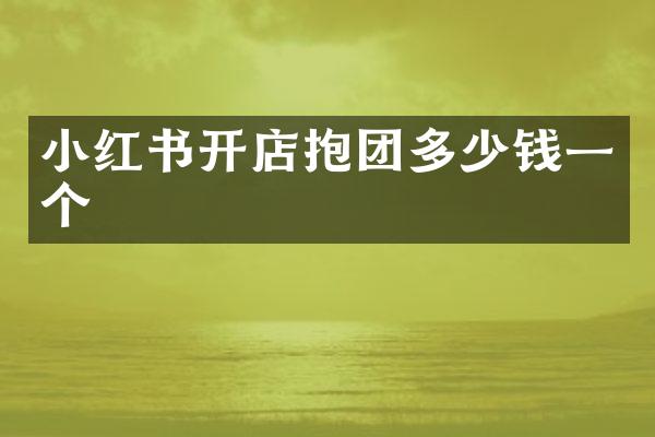 小红书开店抱团多少钱一个
