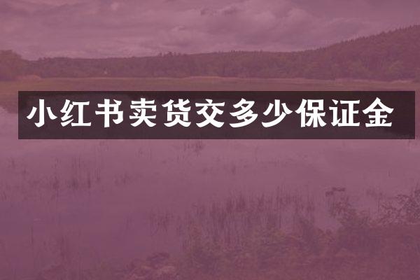 小红书卖货交多少保证金