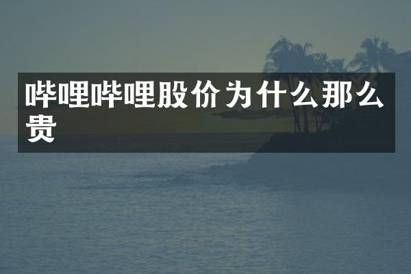哔哩哔哩股价为什么那么贵