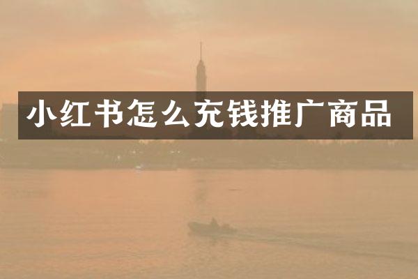 小红书怎么充钱推广商品