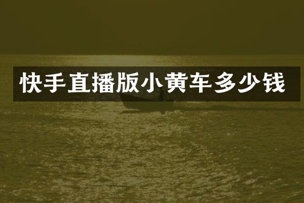 快手直播版小黄车多少钱