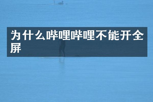 为什么哔哩哔哩不能开全屏