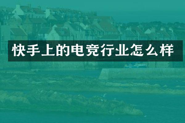 快手上的电竞行业怎么样