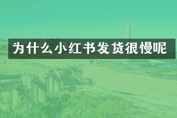 为什么小红书发货很慢呢