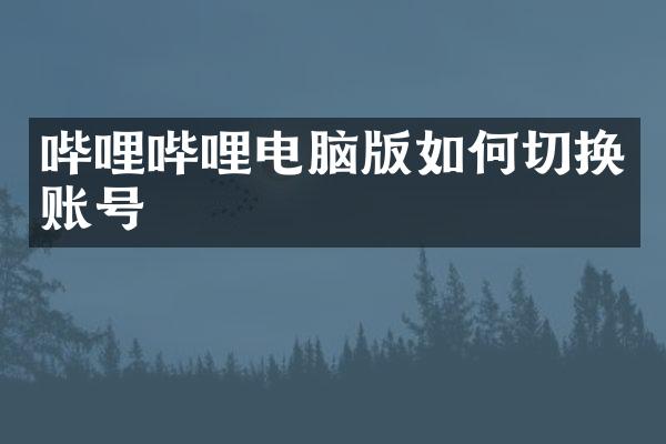 哔哩哔哩电脑版如何切换账号