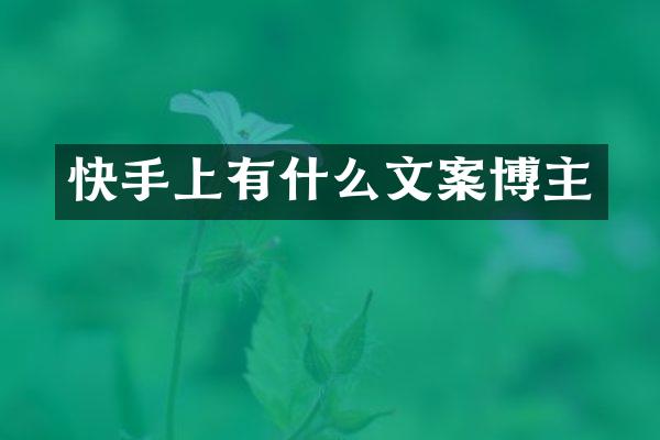 快手上有什么文案博主