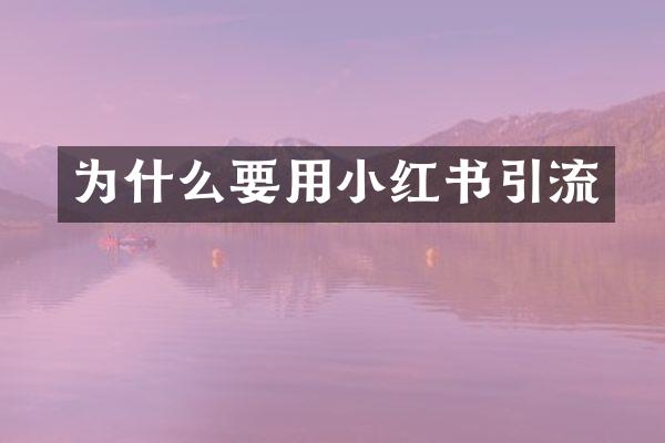 为什么要用小红书引流