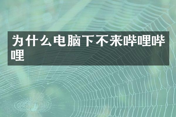 为什么电脑下不来哔哩哔哩