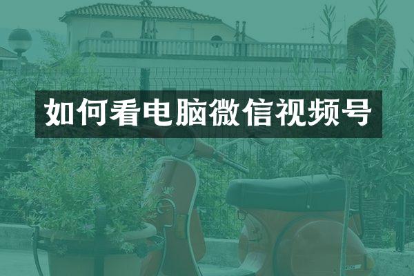 如何看电脑微信视频号