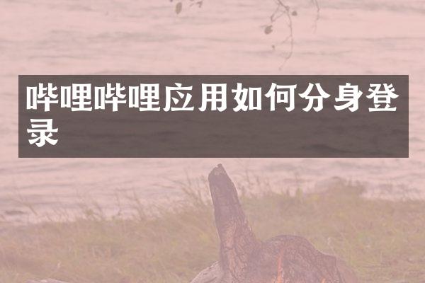 哔哩哔哩应用如何分身登录