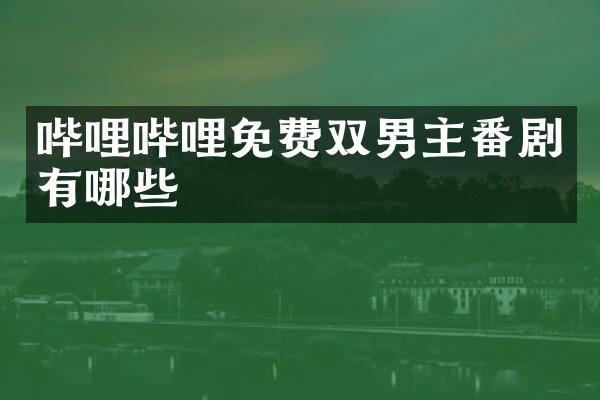 哔哩哔哩免费双男主番剧有哪些