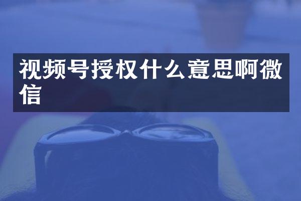 视频号授权什么意思啊微信
