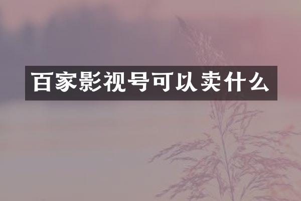 百家影视号可以卖什么