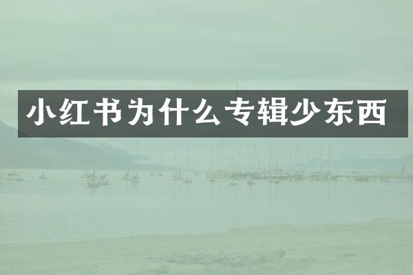 小红书为什么专辑少东西