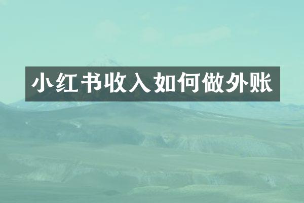 小红书收入如何做外账