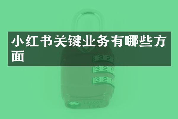 小红书关键业务有哪些方面