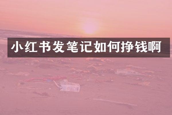 小红书发笔记如何挣钱啊