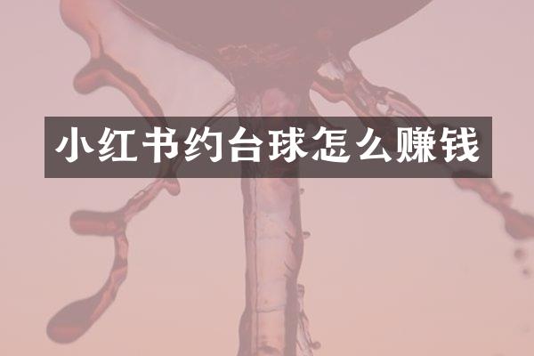 小红书约台球怎么赚钱