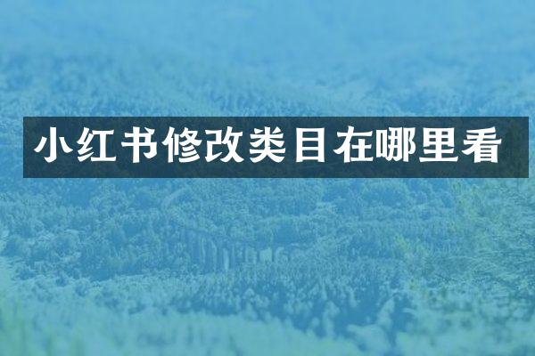 小红书修改类目在哪里看
