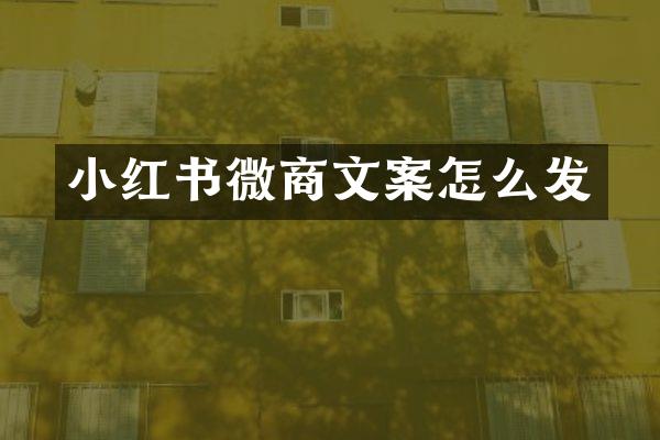 小红书文案怎么发