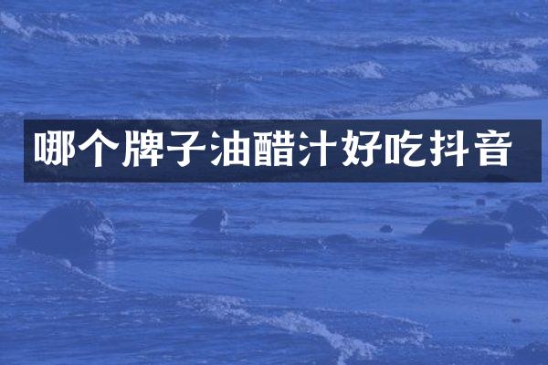 哪个牌子油醋汁好吃抖音