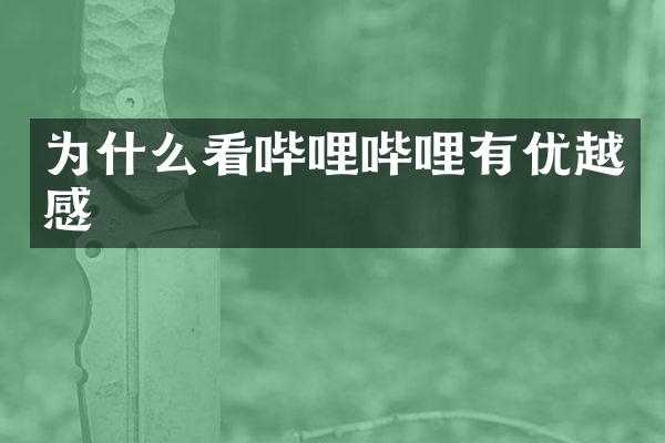 为什么看哔哩哔哩有优越感