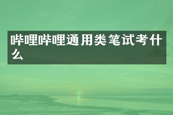 哔哩哔哩通用类笔试考什么